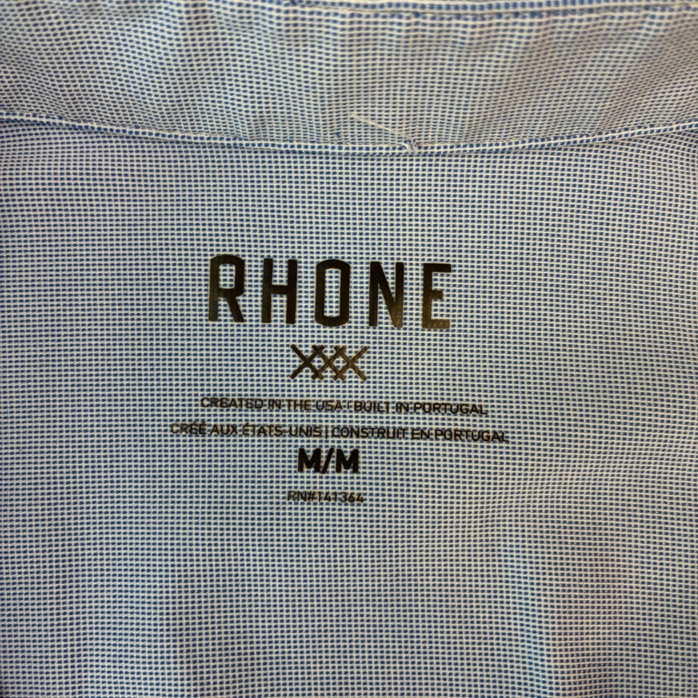 Rhone Commuter Shirt Mens Medium Blue Long Sleeve Button Up Performance Stretch - Picture 4 of 9
